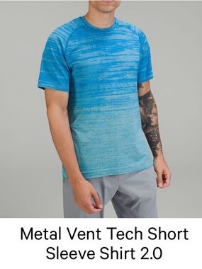 lululemon athletica Gradient Blue Short Sleeve Tech Tee